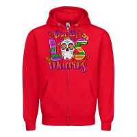 Red dia de los muertos Zipper Hoodie - MaliasSmallBusiness