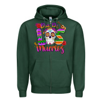 Sports Green dia de los muertos Zipper Hoodie - MaliasSmallBusiness