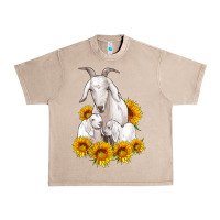 French Oak goat family with sunflowers Urban Heavy Tee - Artiststas