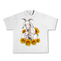 Lunar Rock goat family with sunflowers Urban Heavy Tee - Artiststas