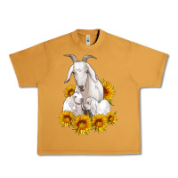 Peanut Butter goat family with sunflowers Urban Heavy Tee - Artiststas