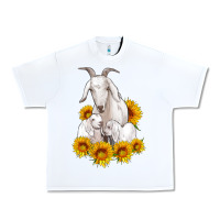 White goat family with sunflowers Urban Heavy Tee - Artiststas