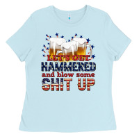Baby Blue lets get hammered Ladies Tee - texasbilliewilder