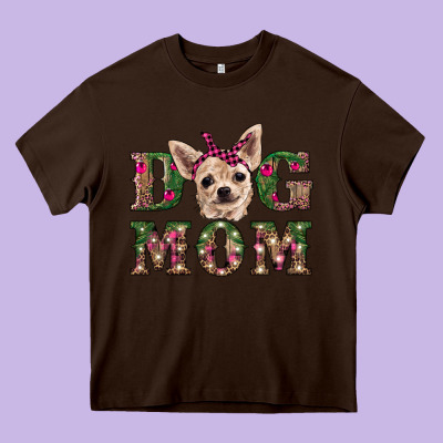 Christmas Dog Mom Chihuahua Heavy Core Tee Designed By Ranaportraitstore