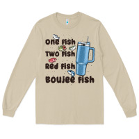 Mushroom one fish two fish red fish boujee fish Long Sleeve Tee - MaliasSmallBusiness