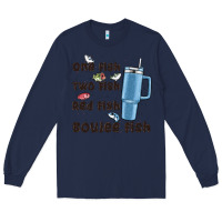 Navy one fish two fish red fish boujee fish Long Sleeve Tee - MaliasSmallBusiness