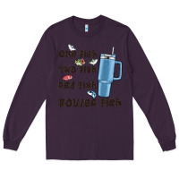 Plum one fish two fish red fish boujee fish Long Sleeve Tee - MaliasSmallBusiness