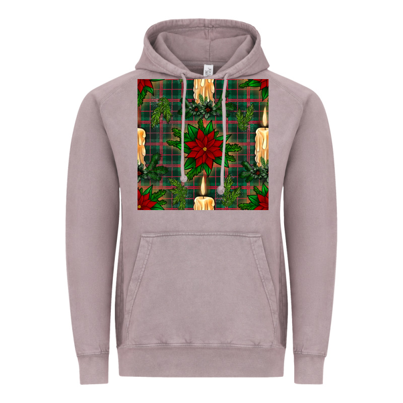 Christmas Candle And Ornaments Seamless Pattern Vintage Hoodie by BundleAndBundleShop | Teevron
