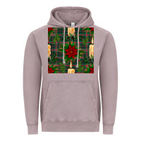 Vintage Zinc christmas candle and ornaments seamless pattern Vintage Hoodie - BundleAndBundleShop