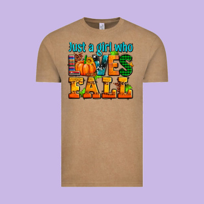 Just A Girl Who Loves Fall Vintage Tee Designed By Adodesignshop