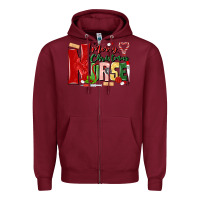 Burgundy merry christmas nurse Zipper Hoodie - MaliasSmallBusiness