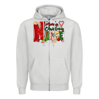 Dove Grey merry christmas nurse Zipper Hoodie - MaliasSmallBusiness