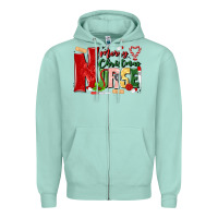 Seafoam merry christmas nurse Zipper Hoodie - MaliasSmallBusiness