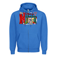True Royal merry christmas nurse Zipper Hoodie - MaliasSmallBusiness