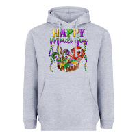 Heather Grey happy mardi gras fleur de lis king cake crawfish Heavyweight Hoodie - RanaPortraitStore