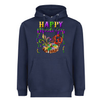 Navy happy mardi gras fleur de lis king cake crawfish Heavyweight Hoodie - RanaPortraitStore