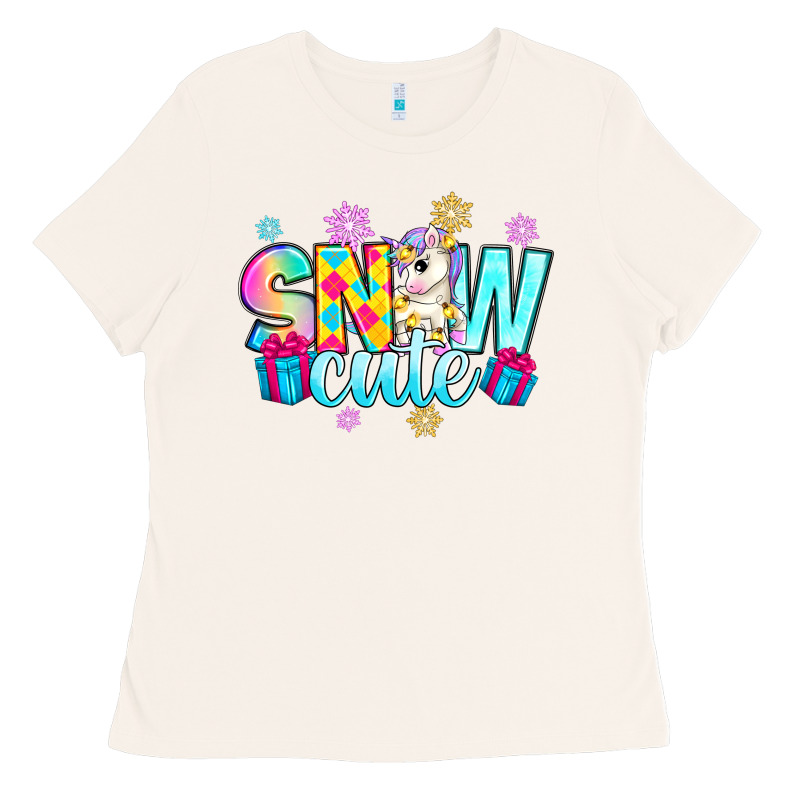 Snow Cute With Unicorn Ladies Tee by Zillion Design Studio | Teevron