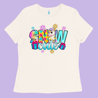 Snow Cute With Unicorn Ladies Tee Designed By Zillion Design Studio