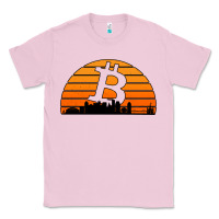 Bubblegum Pink bitcoin new orleans retro sunset Classic Tee - Jasminsmagicworld