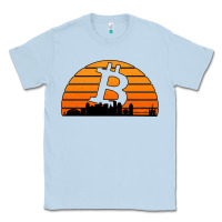 Dusty Blue bitcoin new orleans retro sunset Classic Tee - Jasminsmagicworld