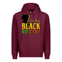 Burgundy feeling blacknificent Premium Hoodie - NancyCooperArtShop