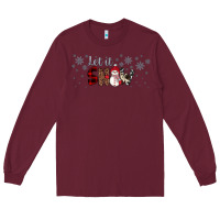 Burgundy Christmas let it snow Long Sleeve Tee - JahusDesignShop
