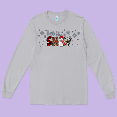 Christmas Let It Snow Long Sleeve Tee Designed By Jahusdesignshop