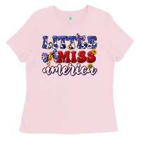 Bubblegum Pink little miss america Ladies Tee - texasbilliewilder