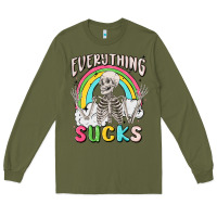 Army Green everything sucks Long Sleeve Tee - MaliasSmallBusiness