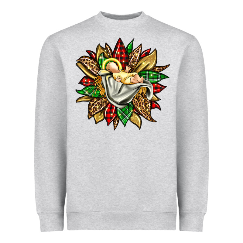 Christmas Baby Jesus Sunflower Heavyweight Sweatshirt by Jasminsmagicworld | Teevron