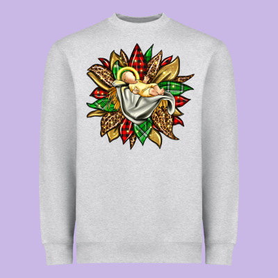 Christmas Baby Jesus Sunflower Heavyweight Sweatshirt Designed By Jasminsmagicworld