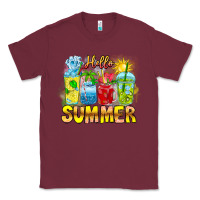 Burgundy Hello Summer Classic Tee - CowhideDigitalArt