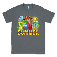 Charcoal Heather Hello Summer Classic Tee - CowhideDigitalArt