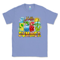 Colony Blue Hello Summer Classic Tee - CowhideDigitalArt