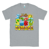 Heather Grey Hello Summer Classic Tee - CowhideDigitalArt