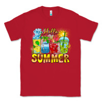 Red Hello Summer Classic Tee - CowhideDigitalArt
