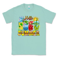 Seafoam Hello Summer Classic Tee - CowhideDigitalArt