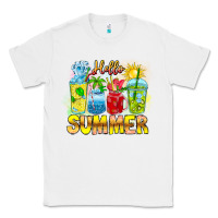 White Hello Summer Classic Tee - CowhideDigitalArt