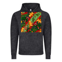 Vintage Black christmas gingerbread man and candy cane seamless pattern Vintage Hoodie - BundleAndBundleShop
