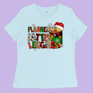Flannels Lattes Ladies Tee Designed By Zillion Design Studio