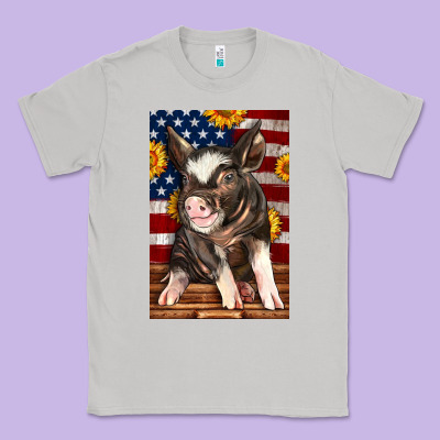Western American Pig Classic Tee Designed By Lillyallendesigns