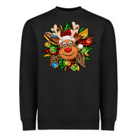 Black Christmas reindeer sunflower Heavyweight Sweatshirt - Jasminsmagicworld