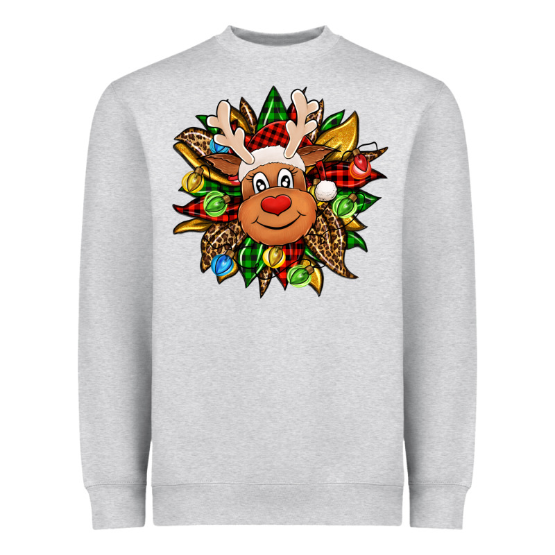 Christmas Reindeer Sunflower Heavyweight Sweatshirt by Jasminsmagicworld | Teevron