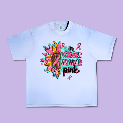 Sunflower In October We Wear Pink Urban Heavy Tee Designed By Adodesignshop