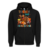 Black turkey and touchdowns Zipper Hoodie - MaliasSmallBusiness