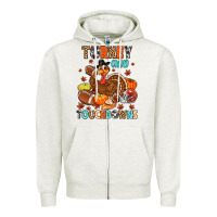 Oatmeal Heather turkey and touchdowns Zipper Hoodie - MaliasSmallBusiness