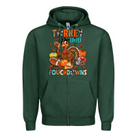 Sports Green turkey and touchdowns Zipper Hoodie - MaliasSmallBusiness