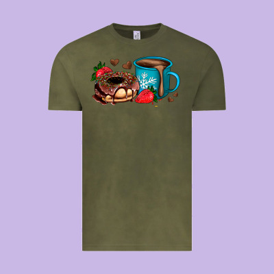 Donut Coffee Strawberry Vintage Tee Designed By Adodesignshop
