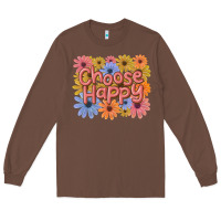 Chestnut choose happy Long Sleeve Tee - MaliasSmallBusiness