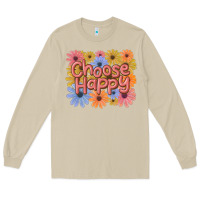 Mushroom choose happy Long Sleeve Tee - MaliasSmallBusiness